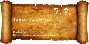 Tassy Veréna névjegykártya